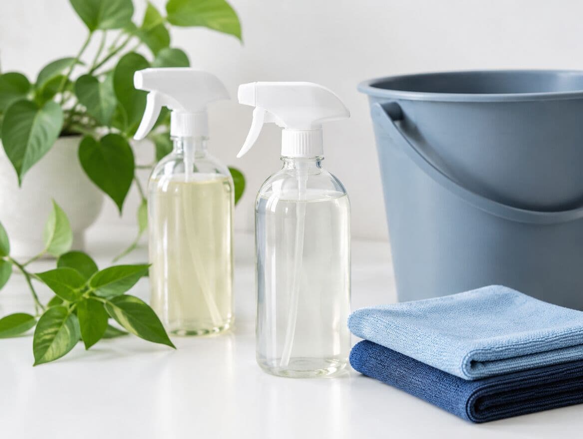 Umweltschonende Reinigungsmittel und Mikrofasertücher